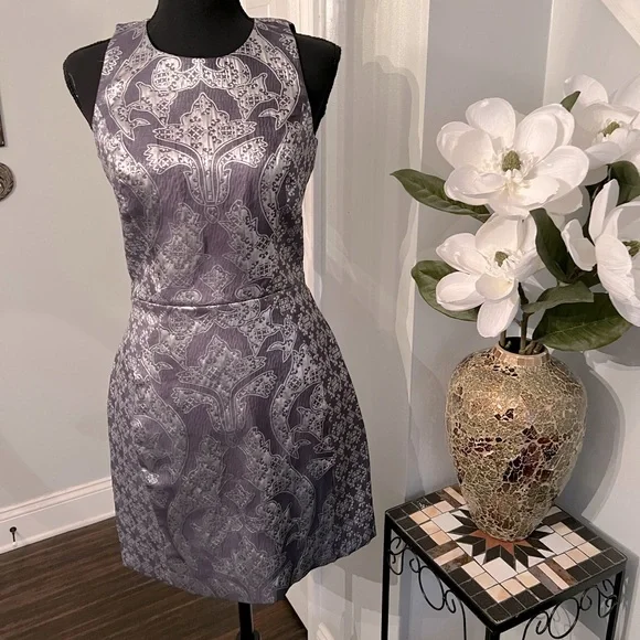 H&m silver metallic hot sale dress